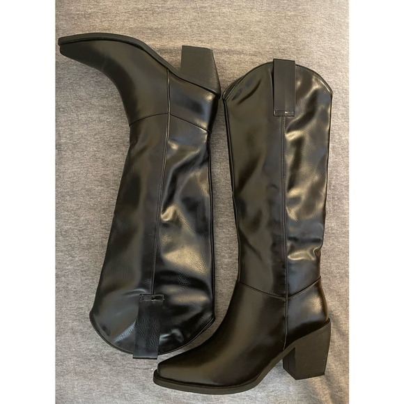 TORGEIS New York Womens Size 7 Arizona Knee High Faux Leather Black Boots main image 13